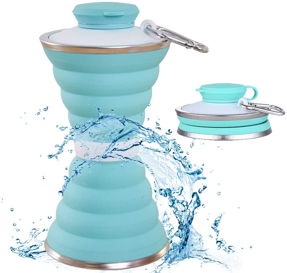 Foldable Silicone Travel Water Bottle – 500ML BPA-Free Collapsible Cup