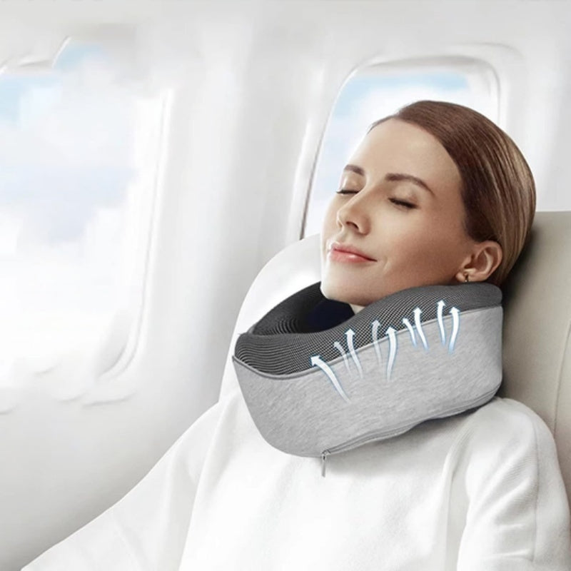 Travel Neck Pillow – Memory Foam U-Shape Support for Flights & Long Journeys