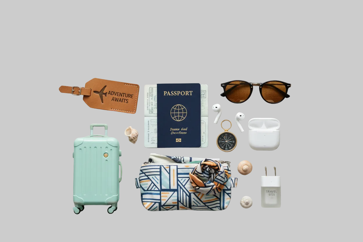 Hero banner - travel accessories flat lay